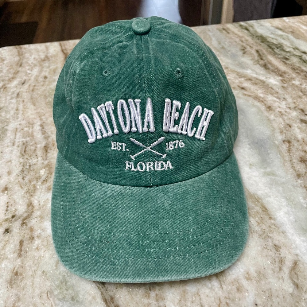 NWT - Sunkisskap Daytona Beach Embroidered/Adjustable Hat-Hunter Green
